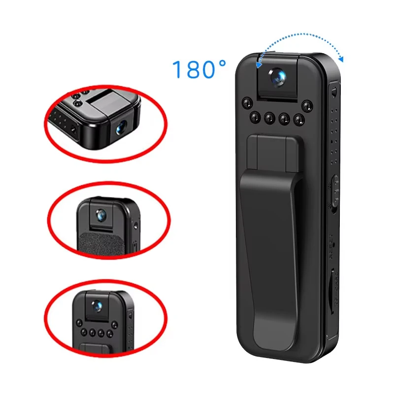 Portable Mini Camera - Small Digital Video Recorder with Infrared Night Vision for Police BodyCam Compact Camcorder