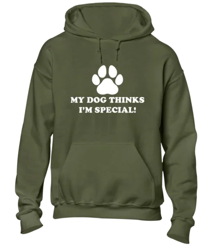 

Polarshe MY DOG THINKS I'M SPECIAL HOODY HOODIE FUNNY DOG LOVER DESIGN TOP GIFT IDEA