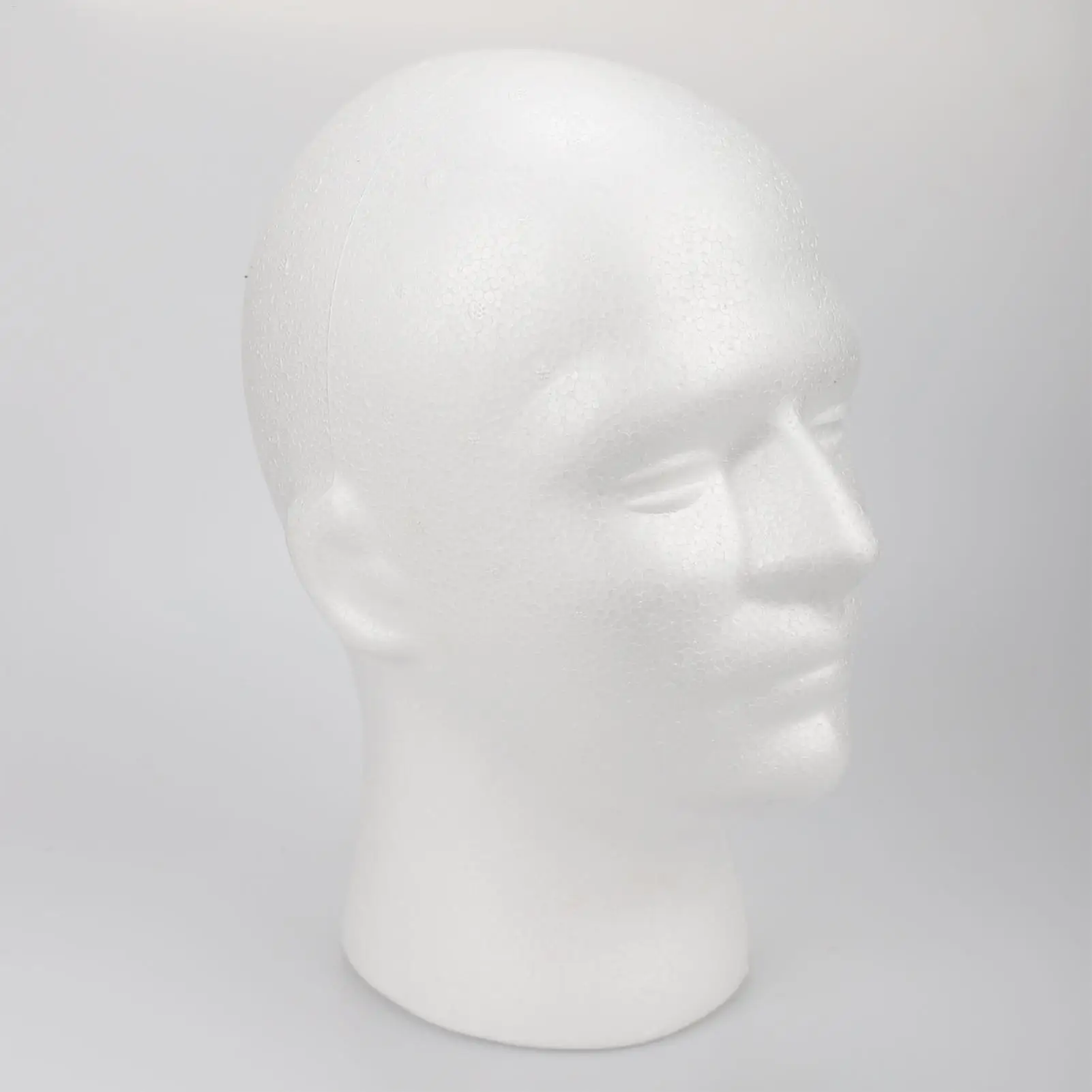 White Man Foam Male Mannequin Head Model Wig Stand Display Rack for Hat Caps Shopping Mall Closet Holder Lightweight
