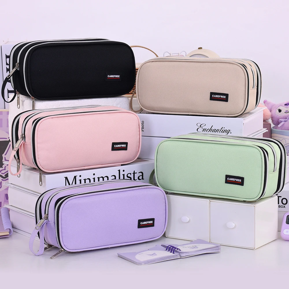 

Пенал большой емкости с держателем для ручек, сумка для карандашей, студенческая сумка для хранения канцелярских принадлежностей, креативная сумка для хранения макияжа