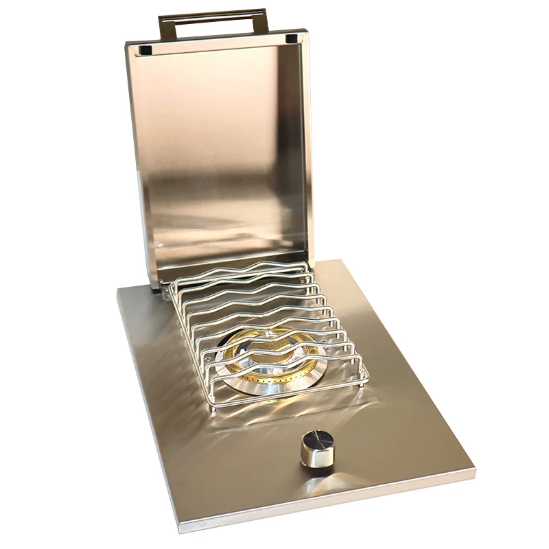 Stainless Steel Portable Outdoor BBQ Grill with Single Drop-In Side Burner