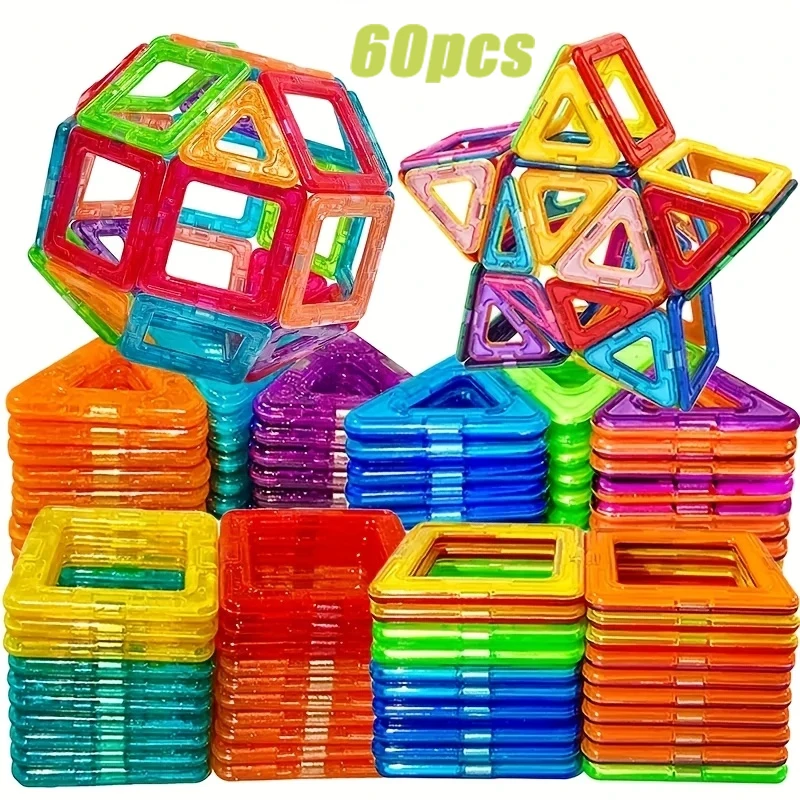 

Magnetic Building Blocks, Large STEM Construction Toy Set Educational Magnet Toys for Learning Assorted Colors for Birthday Gift