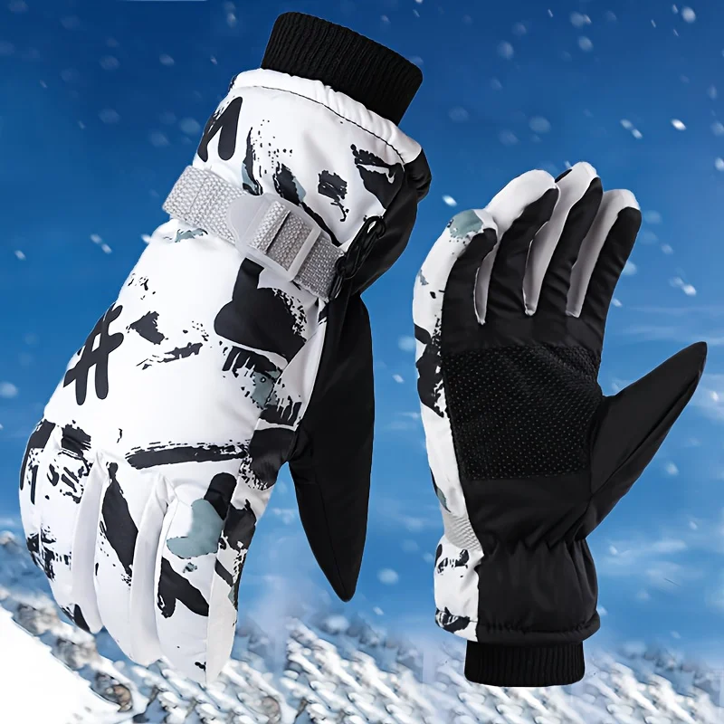 1/2/3 Pairs Winter Sports Gloves Unisex Non-slip Thicken Windproof Motorcycle Gloves Fashion Warm Snow Sking Snowboard Gloves