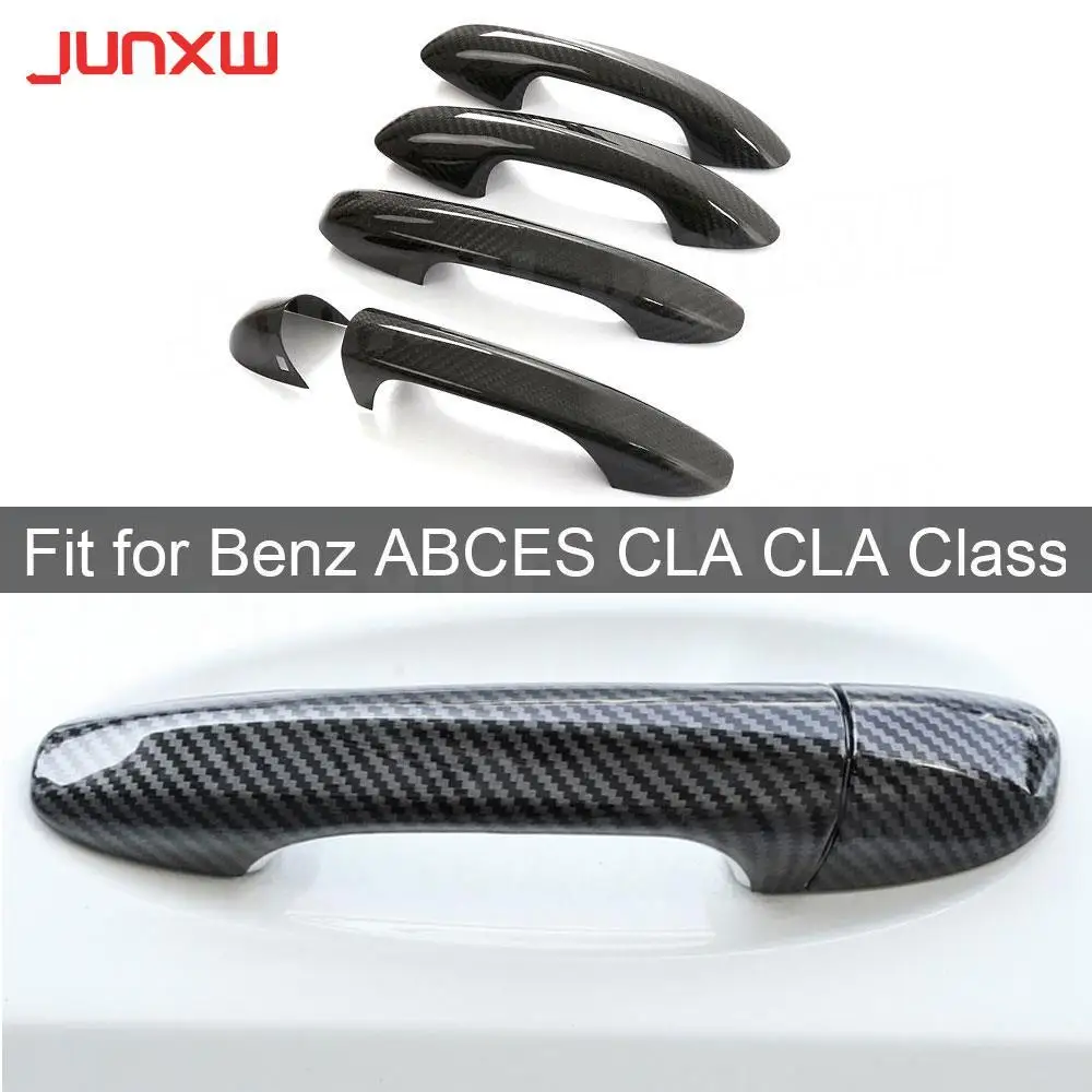 

Carbon Fiber Car Door Handles Trim Cover Stickers For Benz A B C E S GLA GLK CLA CLS GL GLS Class W176 W117 W218 X156