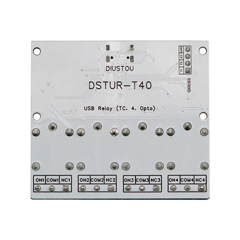 HFES Relay Module 4 Channel USB to CH340 Serial Control Relay Module Optocoupler Protection TYPE-C Interface Module DSTUR-T40