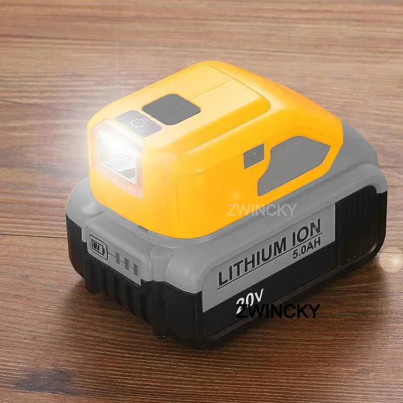 

Адаптер-конвертер DCB090 для литий-ионных аккумуляторов Dewalt 20V MAX с LED-подсветкой и двумя портами USB Type-C DC