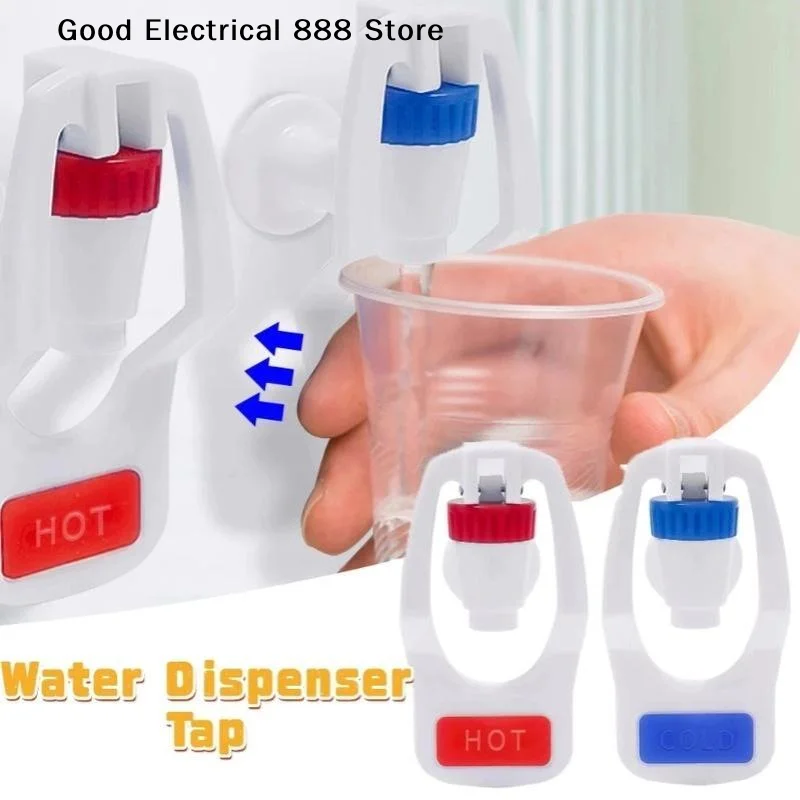 【G】1/2 PCS Universal Push Type Water Dispenser Plastic Tap Hot Cold Blue Valve For Water Tank Drinking Fountains Parts Bibcock