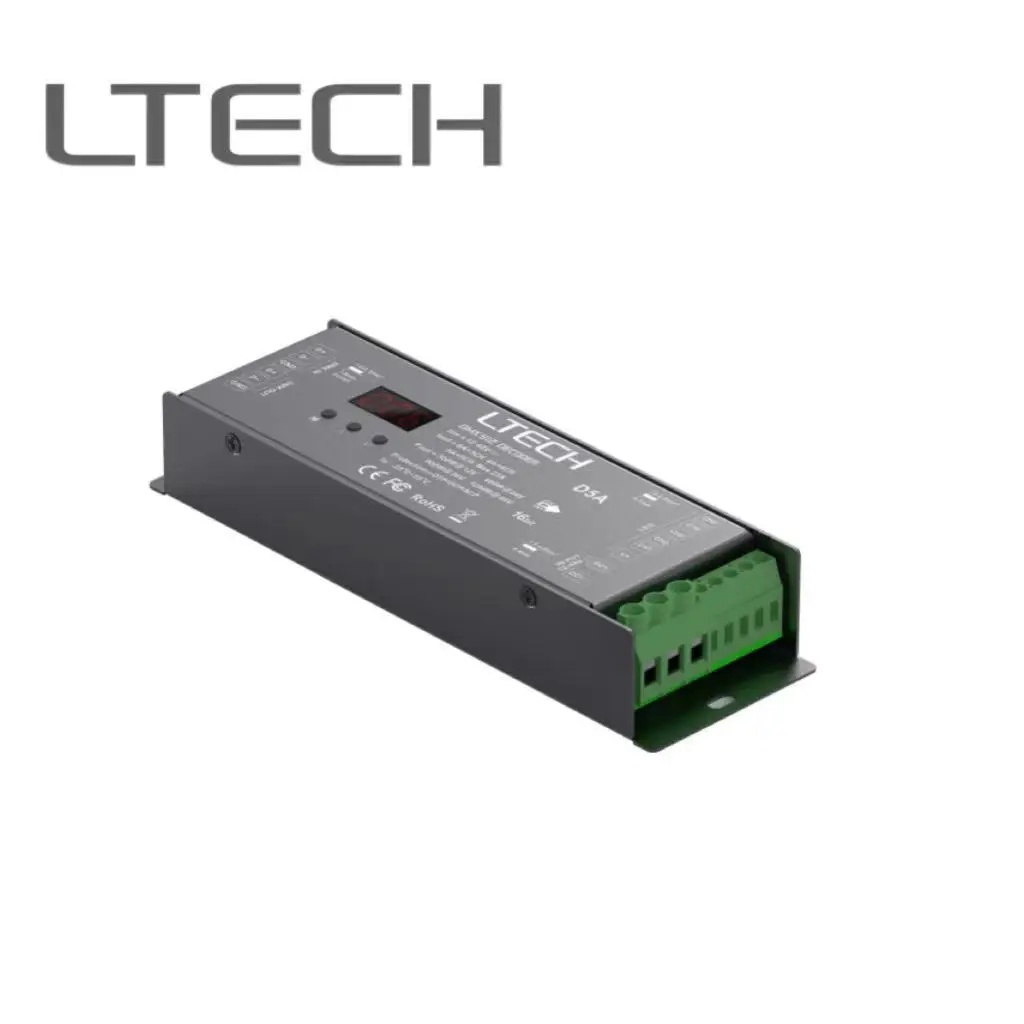 2025 gorąca sprzedaż Ltech D5A 5-kanałowy dekoder DMX/RDM o stałym napięciu