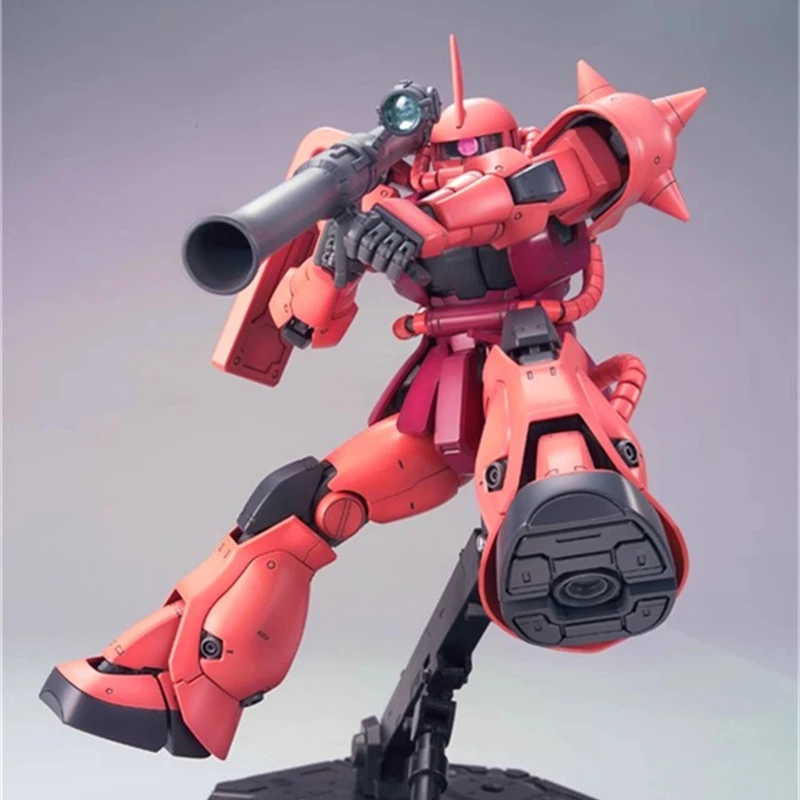 Bandai Mobile Suit Gunpla MG ZAKU II CHAR'S CUSTOM MS-06S Collection Hand Figure Movable Robot Ornament Toy Birthday Gift