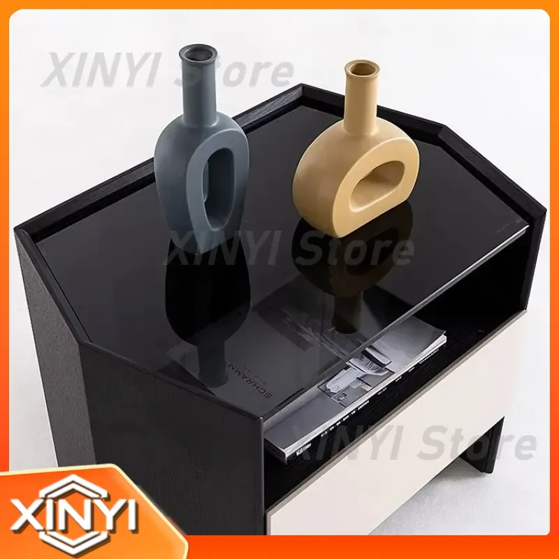 Italian-style Minimalist Modern Luxury Small Bedside Cabinet Side Table for Living Room Corner Storage for Sofa Bedroom Home
