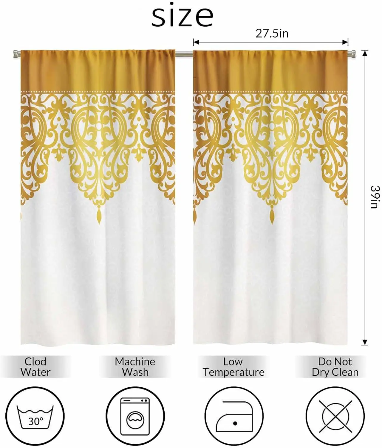 Victorian Style Kitchen Curtains Moroccan Royal Ornate Ornament Design Short Tier Curtains for Bathroom Cafe Small Window Drapes
