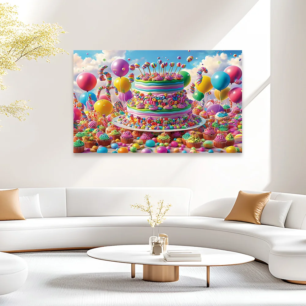 

1pcs Color Candy World_ai2 Suitable for home room living room bedroom, perfect for holiday party decoration background