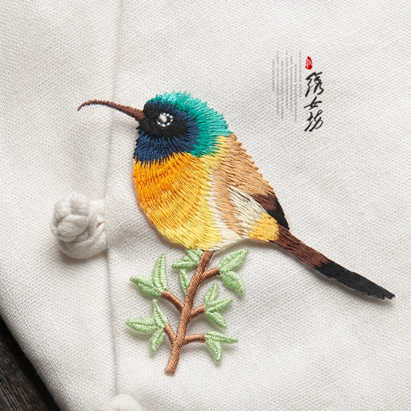 رائجة البيع مجموعة رقعة التطريز النابضة بالحياة والزهور - العصافير والببغاوات وتصاميم الأزهار لملابس DIY هدايا الحفلات
