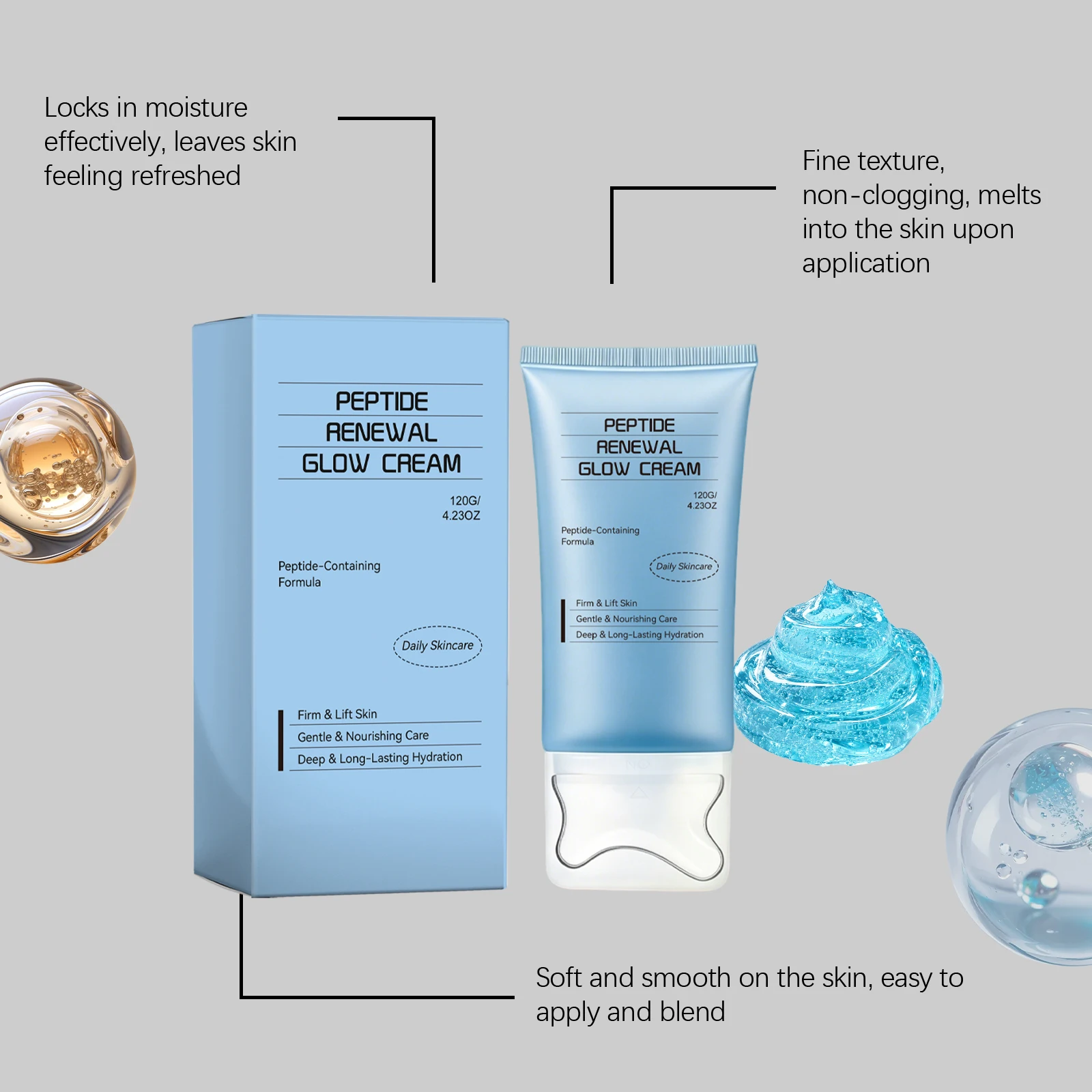 Moisturizing Face Cream Smooth Long Last Lock Water Repair Skin Barrier Brighten Skin Glow Maintain Skin Elasticity Refreshing