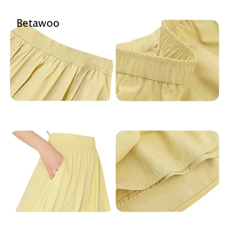 Women Lightweight Ice Silk Midi Skirt In Gray Blue Color High Waist A Line Pleated Design Slim Looking Nine Length Elegant Bott