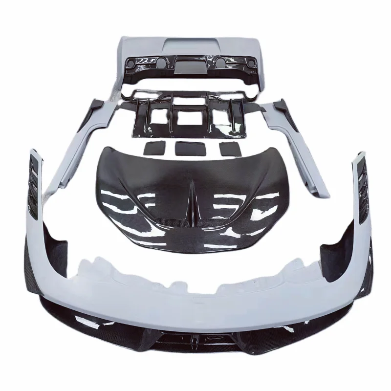 High quality resin carbon fiber SP style front bumper rear bumper side skirt engine hood for Ferrari 458 body kit