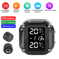 LCD Display Tyre Temperature Motor Tire Pressure Monitoring Alarm System Wireless Motorcycle TPMS With 2 External Sensors