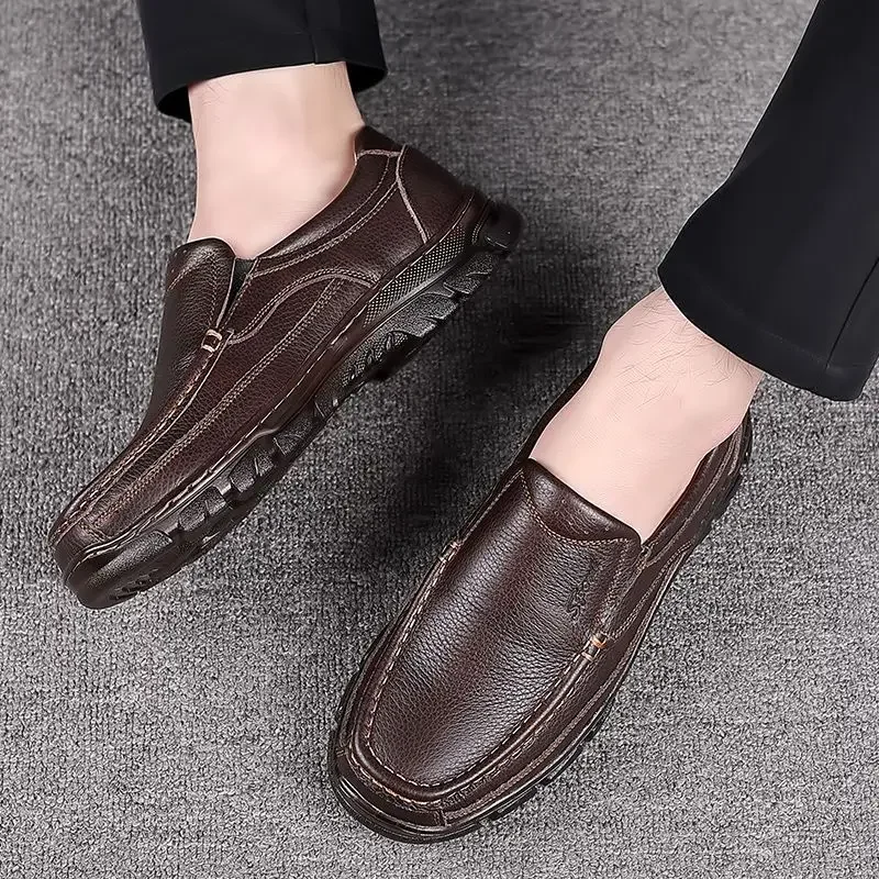 Men's Genuine Leather Loafers Luxury Social Casual Business Dress Comfortable Outdoor Fashion Moccasins Shoes For Men Trend 2024