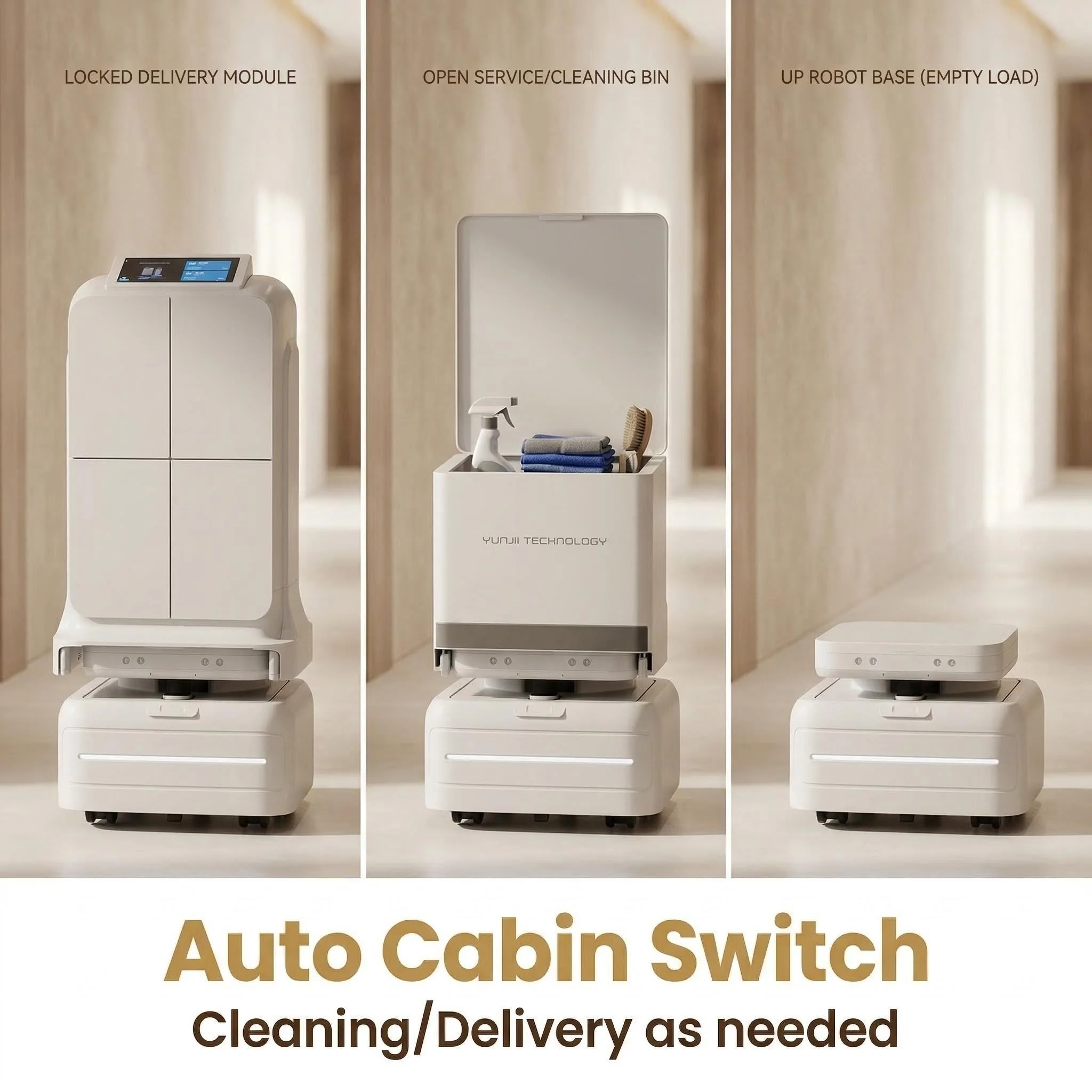Yunji UP Multi-Functional Service Robot Intelligent Commercial Delivery Cleaning Patrol Robot for Hotel Hospital Office Building