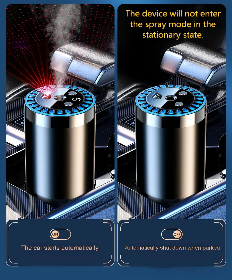 Rechargeable Multi-Color Light Romantic Starlight Lamp, Car-Mounted Aroma Diffuser with 5 Types of Aroma Essential Oils