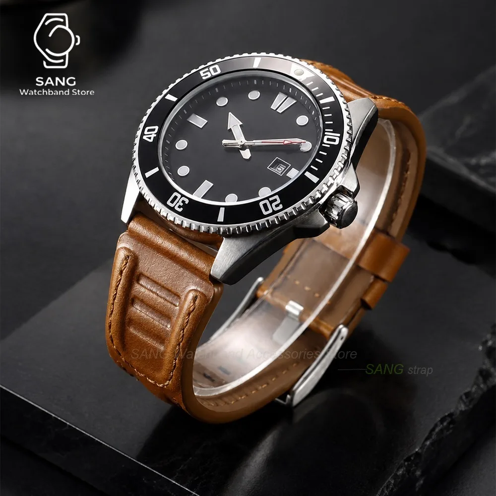 18mm 20mm 22mm 24mm Leder-Uhrenarmband Zubehör Vintage Öl-Wachs-Rindsleder-Armband Universelles Business-Uhrenarmband für Männer und Frauen – Detail 5