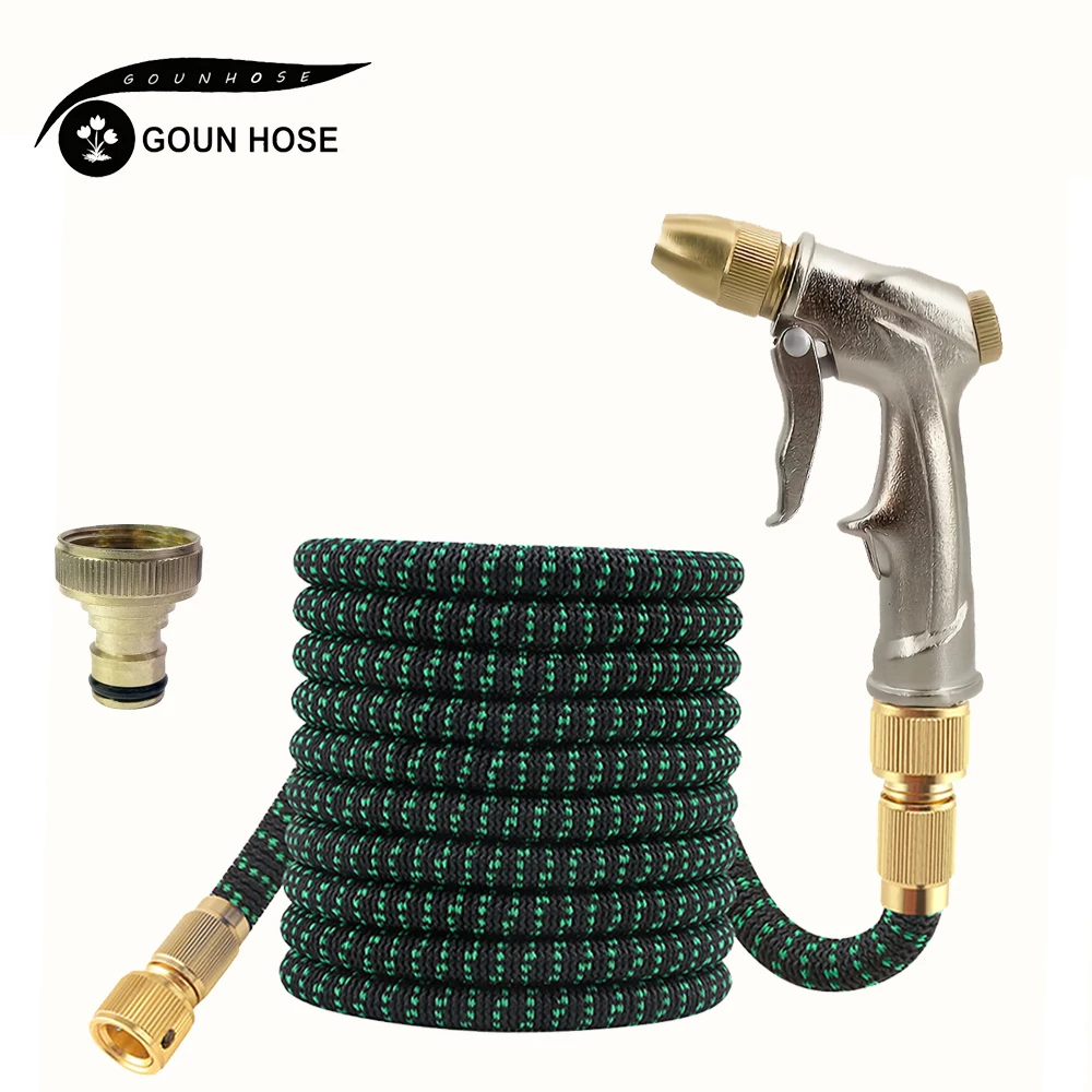 

Garden Water Hose Expandable Double Metal Connector High Pressure Pvc Reel Magic Water Pipes for Garden Farm Irrigation Car Wash