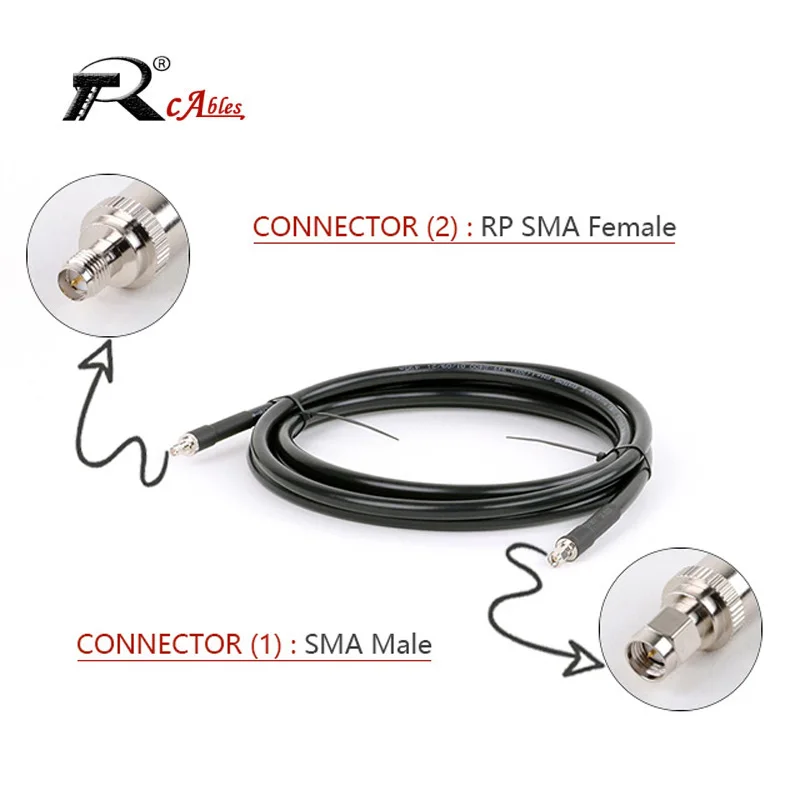 Low Loss LMR400 Cable RP-SMA Male to SMA Male Plug RF Adapter Pigtail 50 Ohm WIFI Antenna Extension Cable Signal Booster Jumper