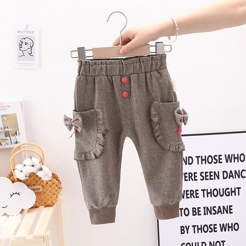 IENENS Baby Girls Full Pants Toddler Trousers Clothes Kids Casual Clothing Spring Autumn Infant Cotton Bottoms