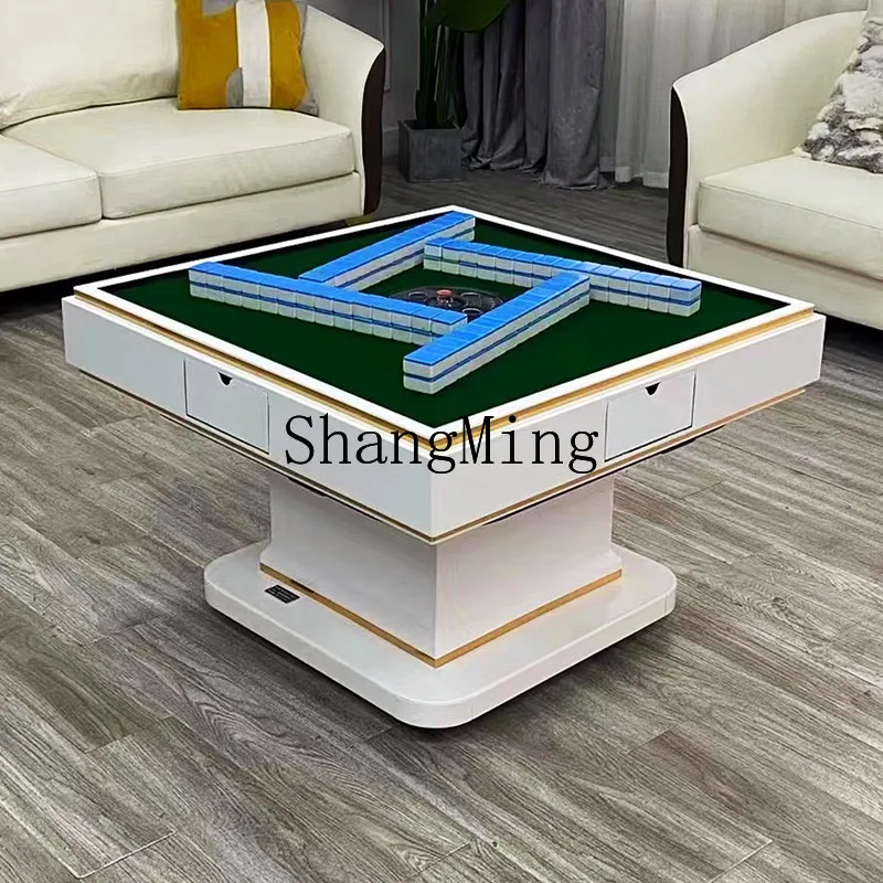 

HJ Mobile Automatic Solid Wood Mute Household Lifting Mahjong Machine Four Legs Small Size Pulley Mahjong Machine