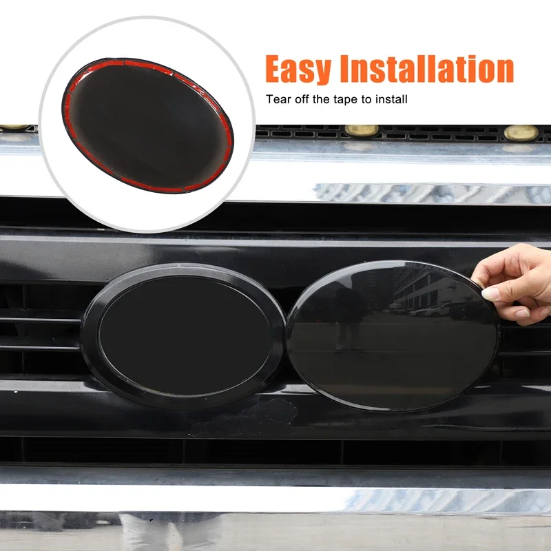 1Pcs ABS black For Toyota Tundra 2007-2021 car front logo cover decorative sticker car exterior protection accessories view 3