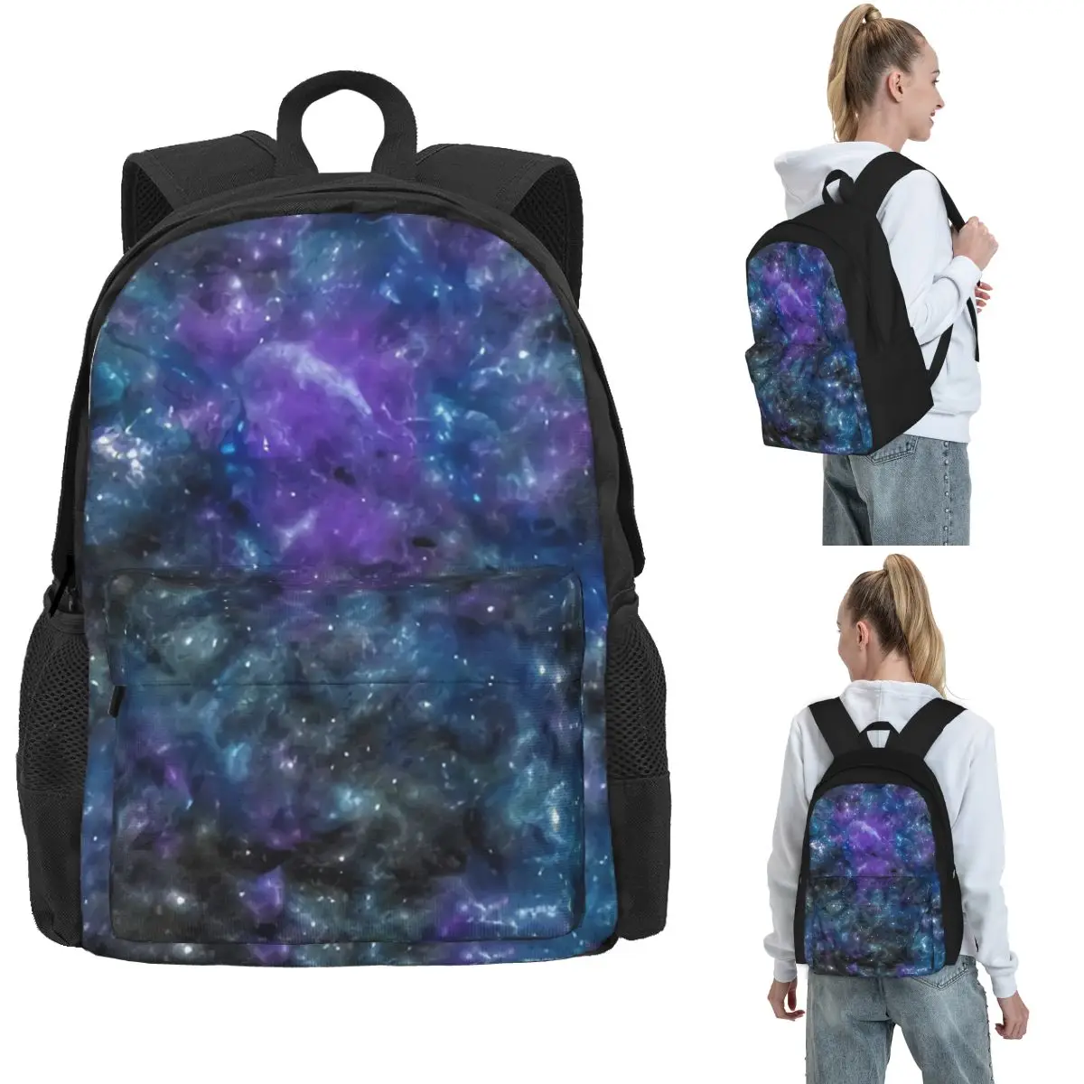 

Glowing Nebula Backpack Hot Sale Daypack Large Capacity Kids BookBag School Bag Shoulder Bags for Men Women