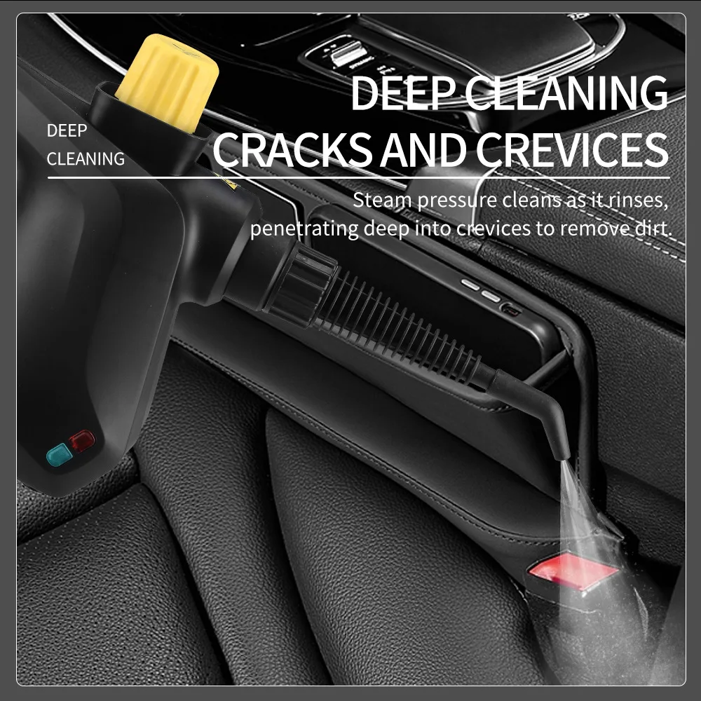 Ручной высокотемпературный пароочиститель с распылителем высокого давления с 9 аксессуарами, подходящим для спален, кухонь и автомобилей