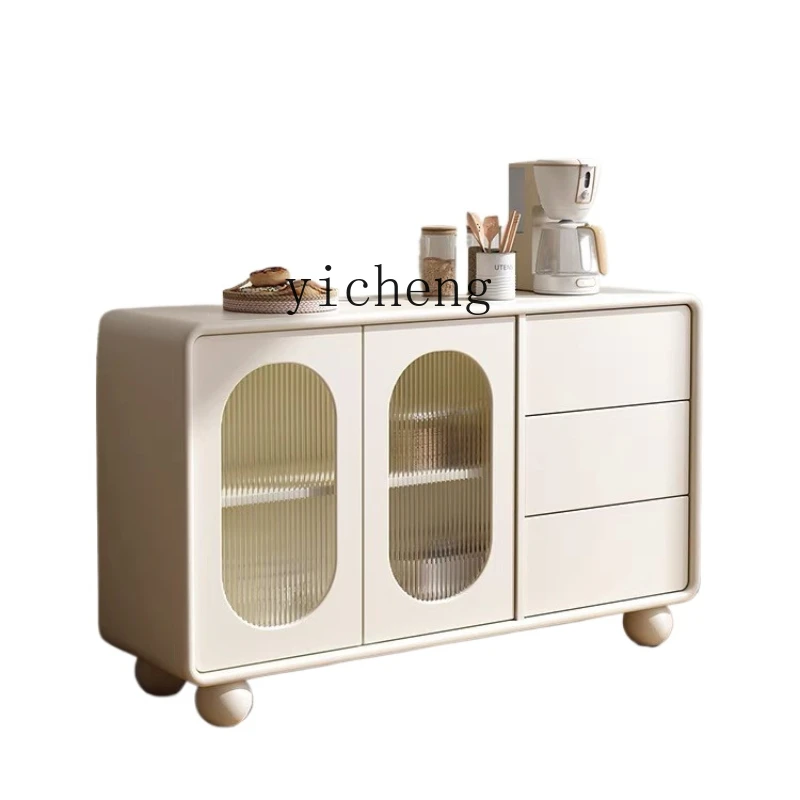 

ZK Solid Wood Sideboard Integrated Wall Tea Cabinet Multi-Functional Hallway Storage Living Room Storage Cabinet