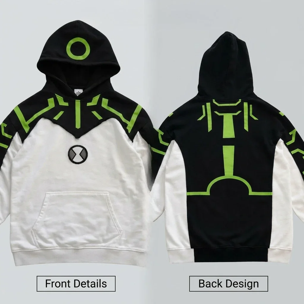 Upgrade Alien Patchwork Embroider Hoodies Women Casual Sweatshirt American Streetwear Comic Convention Unisex Anime Hoodie