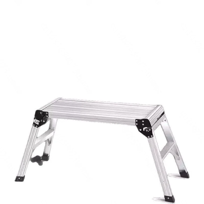 Foldable Aluminum Work Platform, Thickened Portable Step Stool for Construction Washing Outdoor Use