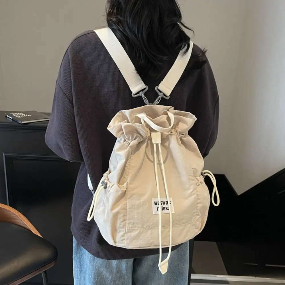 

Large Capacity Sport Racket Storage Backpack Solid Color Lightweight Fitness Shoulder Bag Tote Bag Nylon Drawstring Fitness Bag