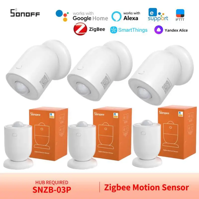 Датчик движения SONOFF SNZB-03P Zigbee, датчик обнаружения, для домашней безопасности, связь с местными интеллектуальными сценами через приложение eWeLink Alexa Google