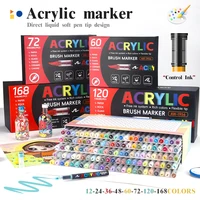 Rotulador de pintura acrílica de 60/72/120/168 colores, marcador de pintura con punta de pincel para pintura en roca, lienzo de madera, piedra, regalo de Navidad, manualidades DIY