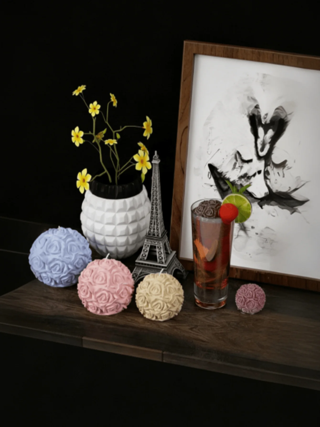 

Rose Ball Candle Mold, Aromatherapy Candle Mold, Round Flower Candle Making Mold, Silicone Candle Mold, DIY Plaster Decoration