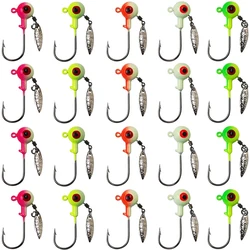 20Pcs Carp Fishing Goods Underspin Jig Heads Hooks Spinner Blade Crappie Bass Accessories Fishing Lure Swimbait Supplies