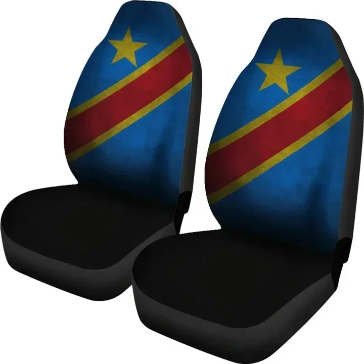 Republic Of Congo Flag Print  Set of 2Pcs Universal Auto Front Seat Covers Comfortable Car Interior Seat Covers 2023