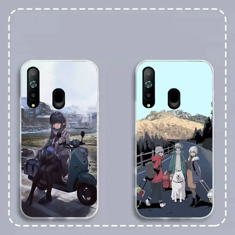 Прозрачный мягкий чехол с аниме Yurucamp для Samsung Galaxy A71 70 52 51 40 31 50 30 21 12 10 03 S