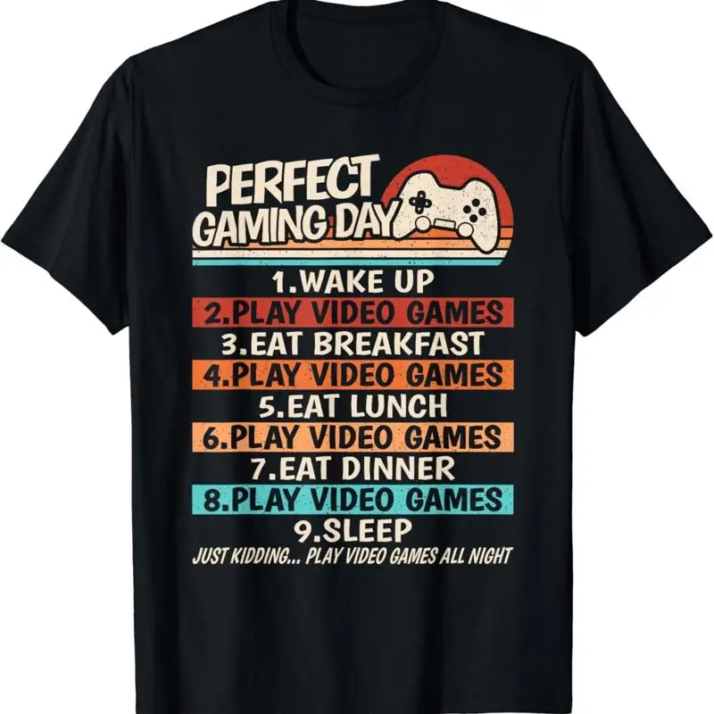 Perfect Gaming Day Gamer Video Games Men T Shirtn Boys Shirt