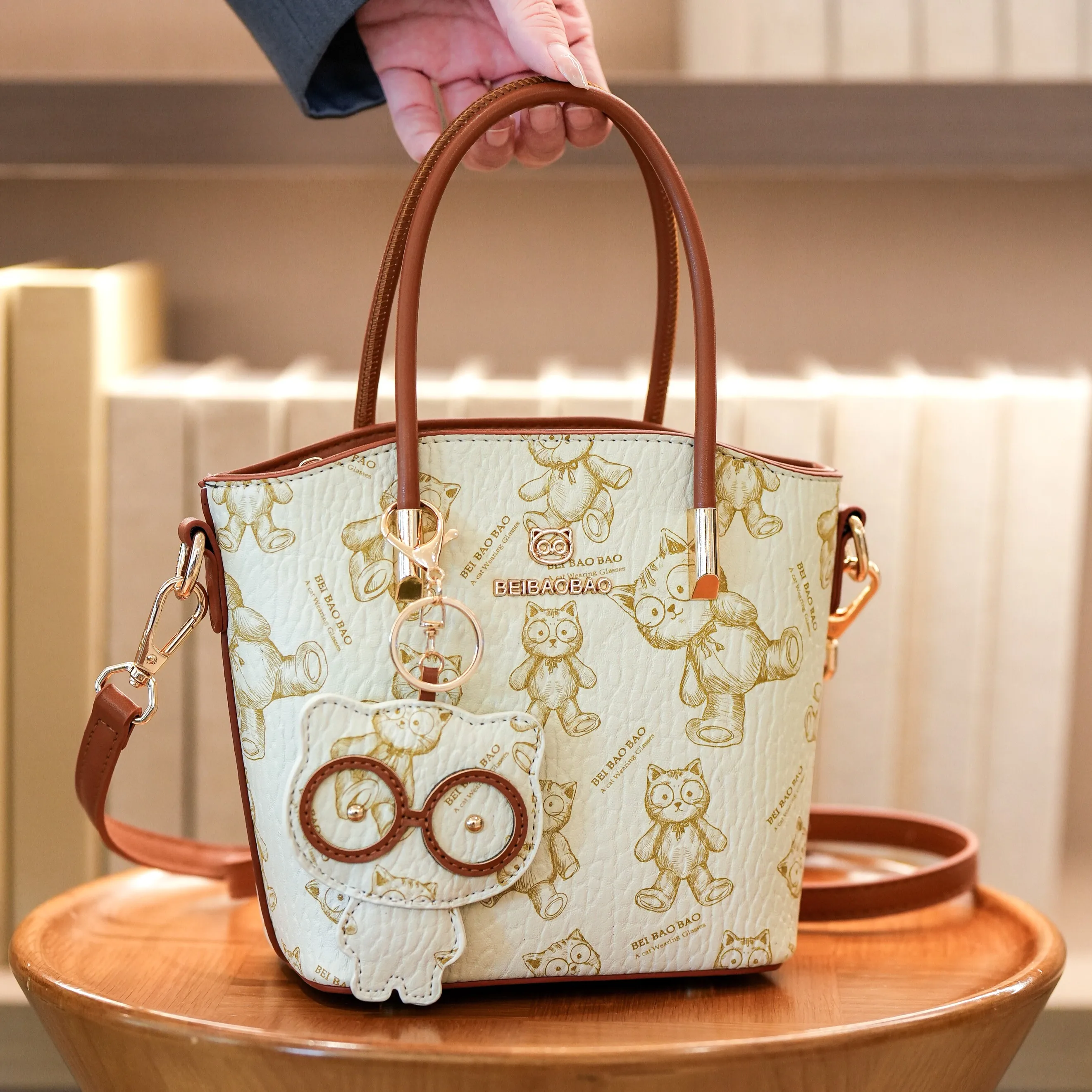 

Высококачественная женская сумка-ведро большой вместимости, классическая сумка с принтом на одно плечо, сумка-тоут с наклонным крестом, кошелек