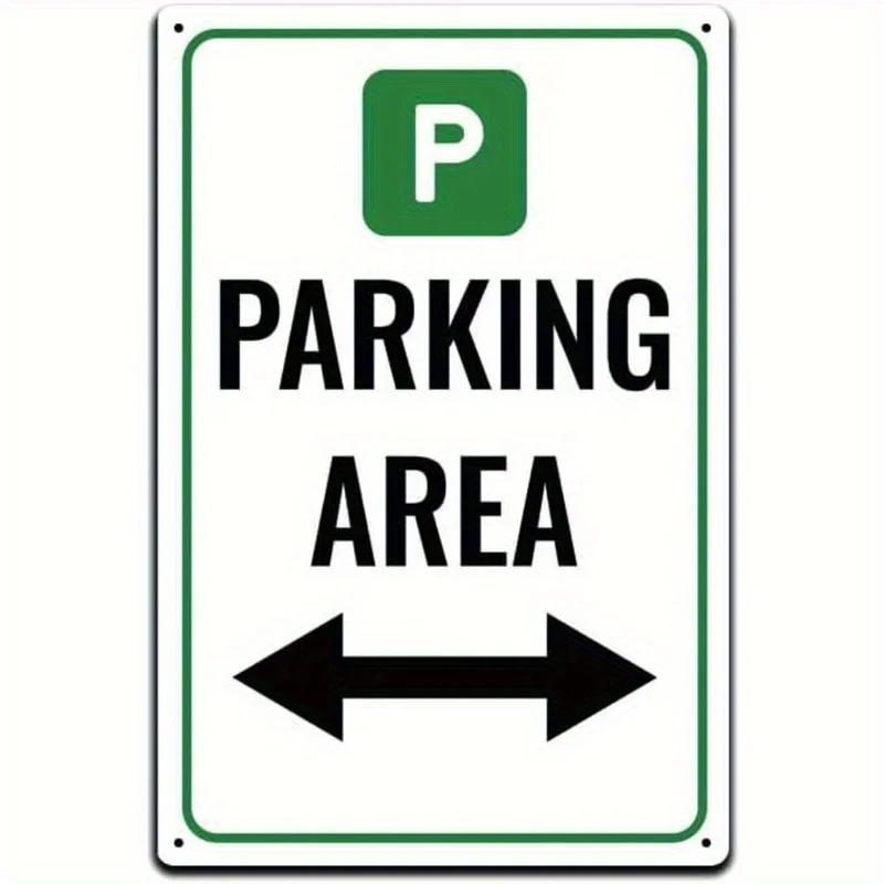 1pc Vintage Parking Lot Sign | Heavy-Duty Metal Construction, Double-Sided with Directional Arrows, No Electricity Needed, Ideal