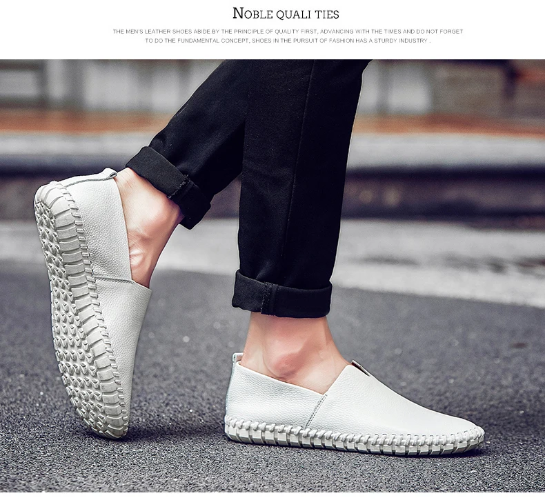 Mode männer Fahren Schuhe Handgemachte Leder Männer Müßiggänger Weiche Atmungsaktive männer Casual Schuhe Zapatillas Hombre Große Größe 38-48 – Detail 19