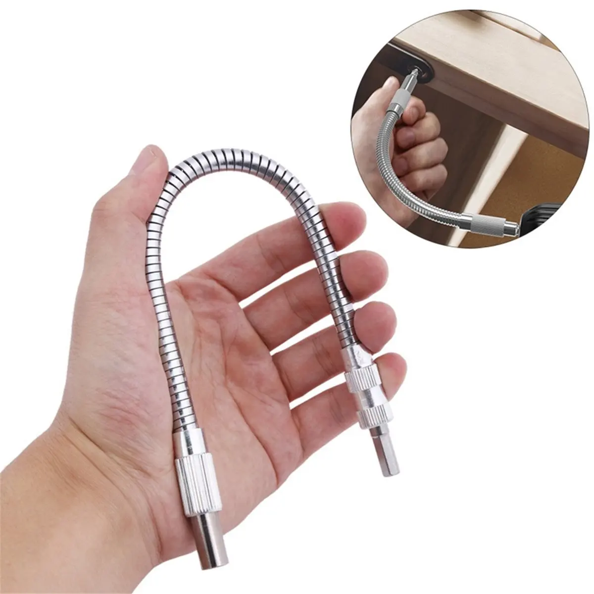 NEW Right Angle Drill Adapter Flexible Shaft Power Impact Screw Driver Flex Extension Hex Bit Holder Small