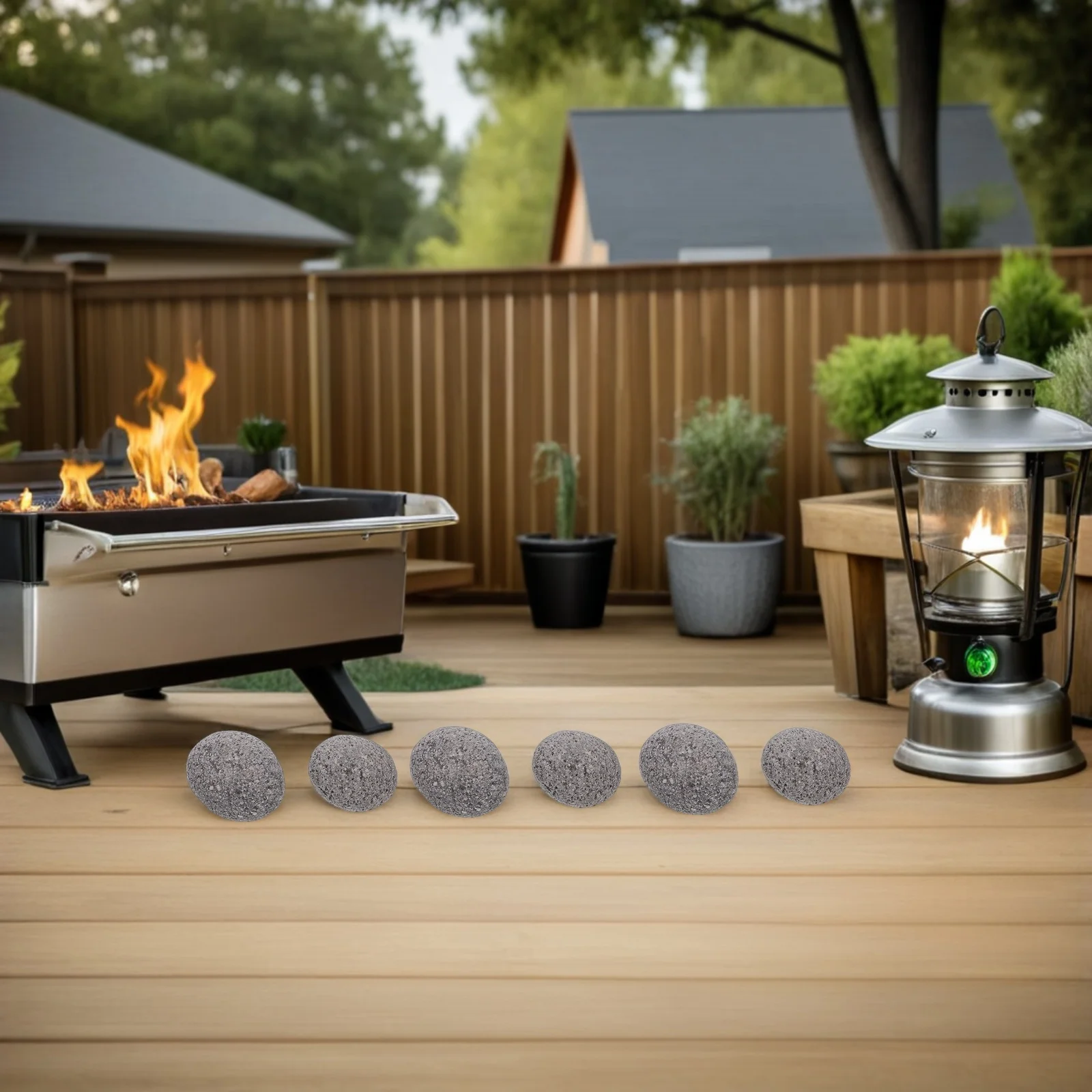 

1 Bag Volcanic Lava Stones Durable Reusable Fire Pit Rocks Gas Fireplace Indoor Outdoor Decorative Landscaping Rock