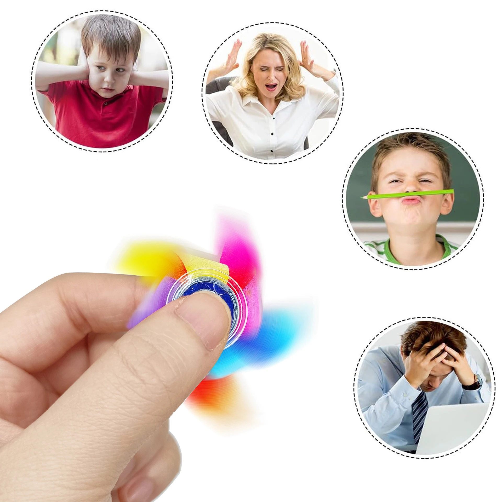 12 szt. Kolorowe Płatki Wiatraczków Akrylowe Fidget Spinner Zabawki Upominki na Przyjęcia Urodzinowe Karnawałowe Wypełniacze do Torebek