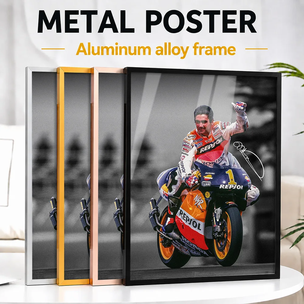 Mick Doohan MotoGP Racer Framed Aluminum Metal Poster Customized Photo Bold Rider Style Wall Art For Garage Memorable Fan Gift